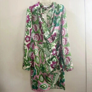 Mango printed long sleeve dress new with tags